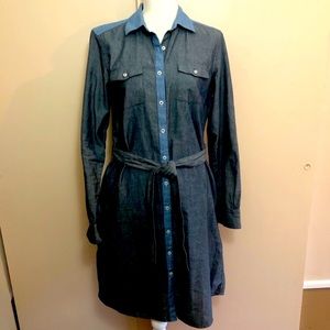 Brooks Brothers blue chambray shirt dress size 8